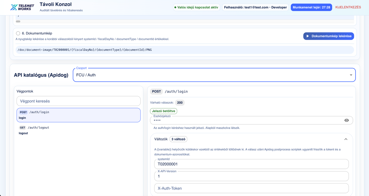 Részletes API dokumentáció — test kérések (Apidog)